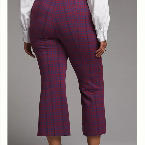 Anthropologie Maeve The Margot Kick Flare Pants EUC XL Plaid Pull on SOLD OUT! - Picture 7 of 8
